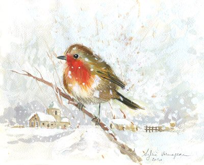 Rouge-gorge neige 10